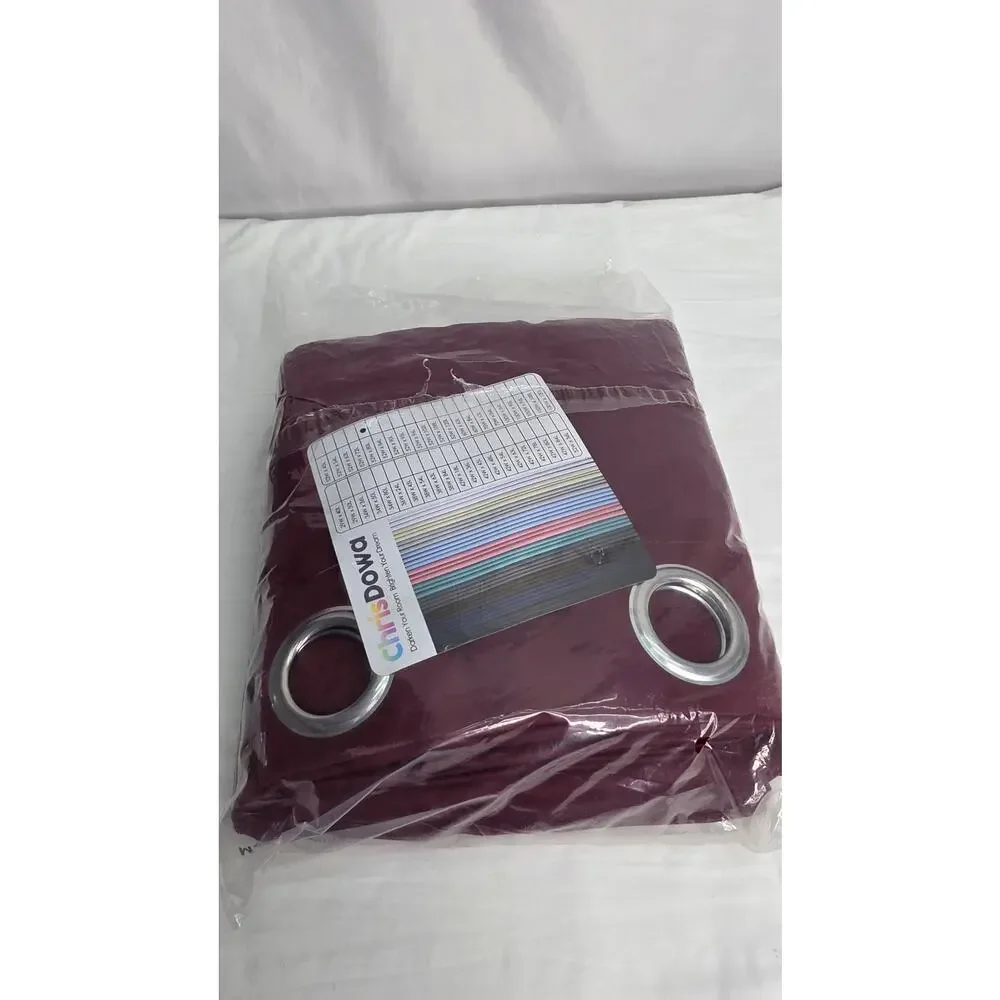 Burgundy Red Blackout Curtains Panels Set 52